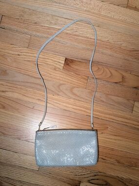 Vintage Whiting & Davis Silver Metal Mesh Shoulder Bag Y2K Evening Purse